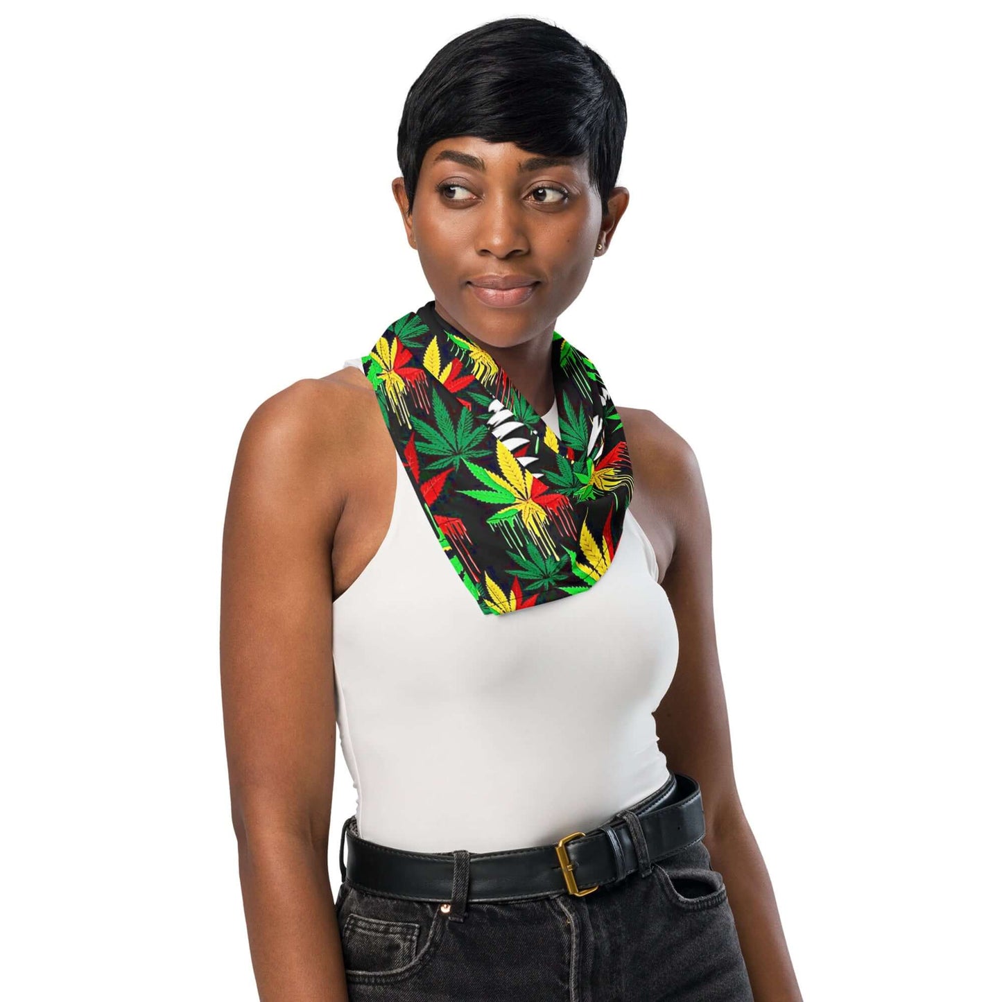 weed and teeth bandana