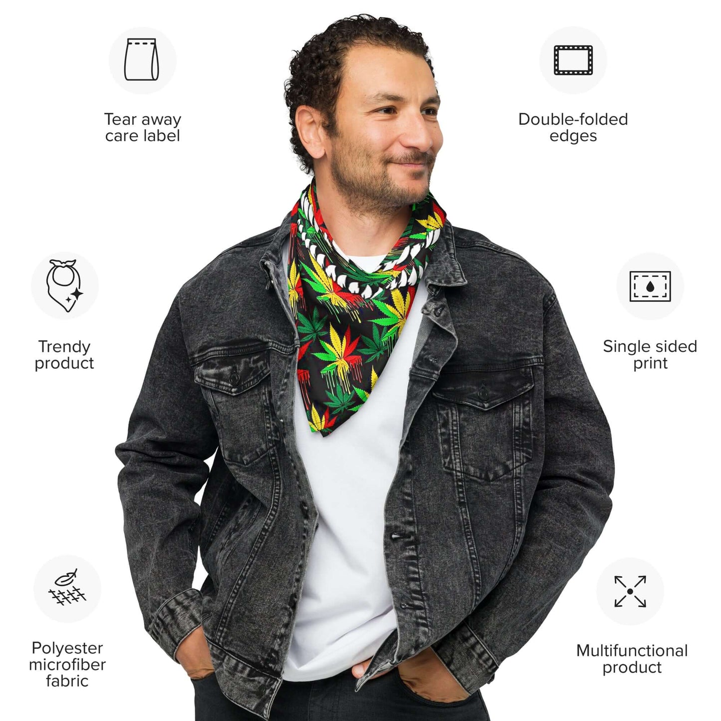 weed and teeth bandana