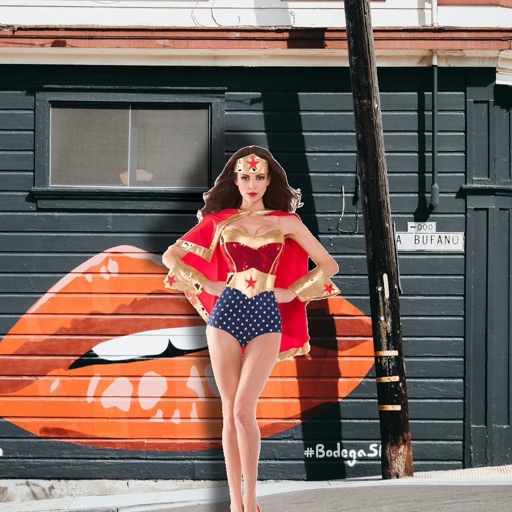 Wonder Woman with Cape Halloween Costume 5pc Set