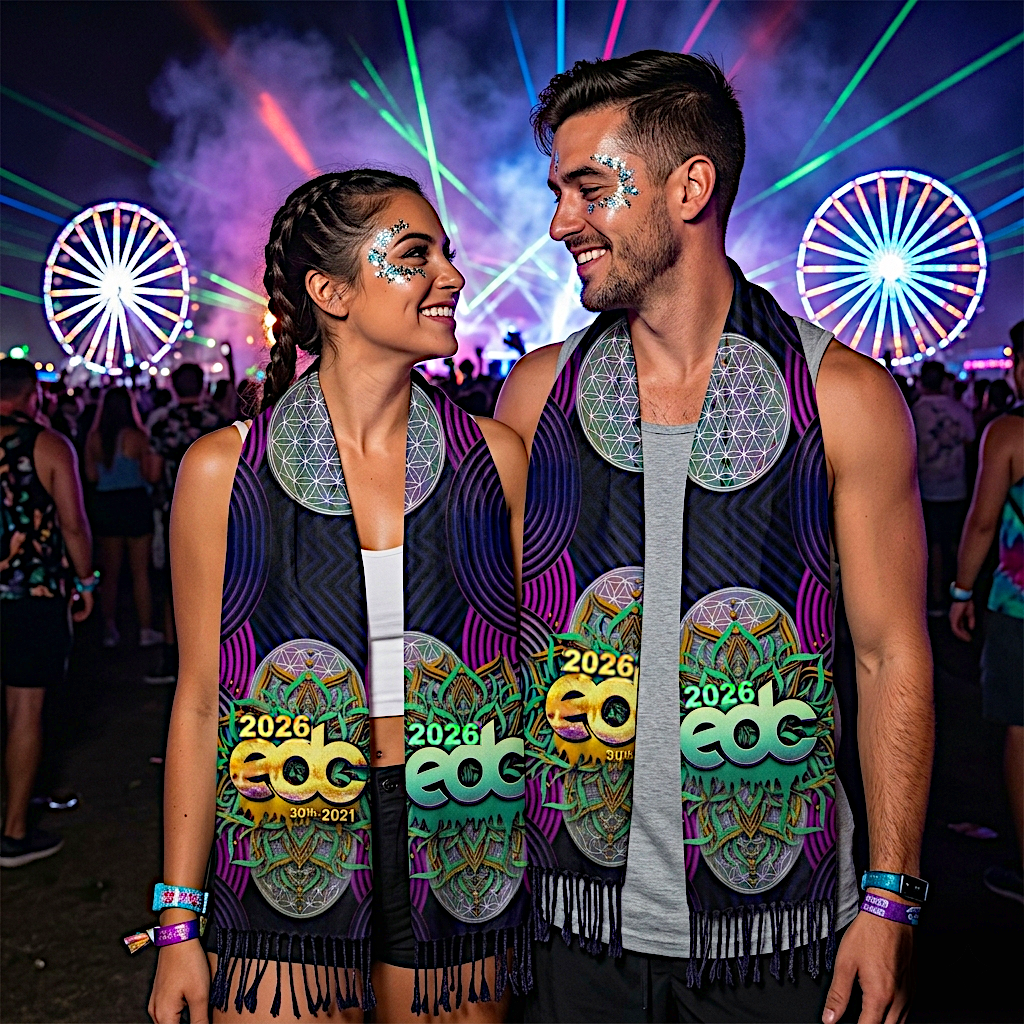 edc festival pashminas and rave scarfs at festival drip