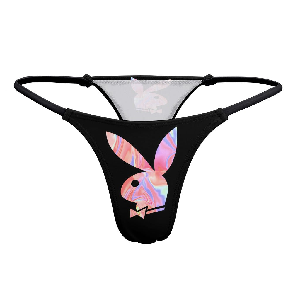 Playboy Pink Holographic Women's Thong Underwear