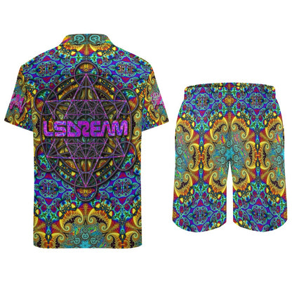 LSDream Rave Outit Set Pocket Shorts and Shirt