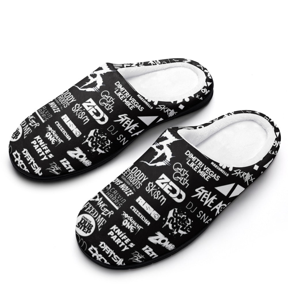 EDM Artist Cotton Slippers Soft, Comfy, No-Slip, Waterproof, Odor-resistant Music Festival Rave Gifts Mens Womens Unisex LIMITED EDITION