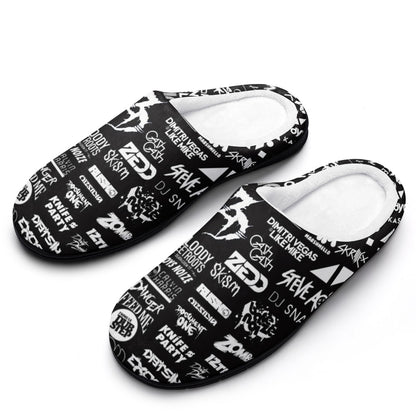 EDM Artist Cotton Slippers Soft, Comfy, No-Slip, Waterproof, Odor-resistant Music Festival Rave Gifts Mens Womens Unisex LIMITED EDITION
