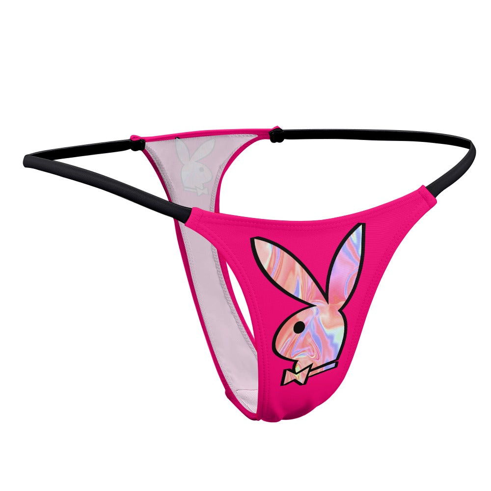 Playboy Pink Holographic Women's Thong Underwear