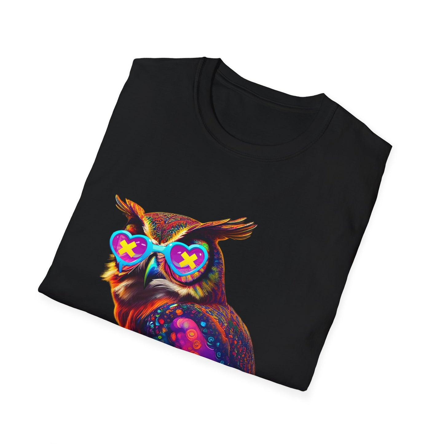 Rage Mode Psychedelic Owl Softstyle T-Shirt EDM Rave Music Festival Tee Mens Womens Unisex