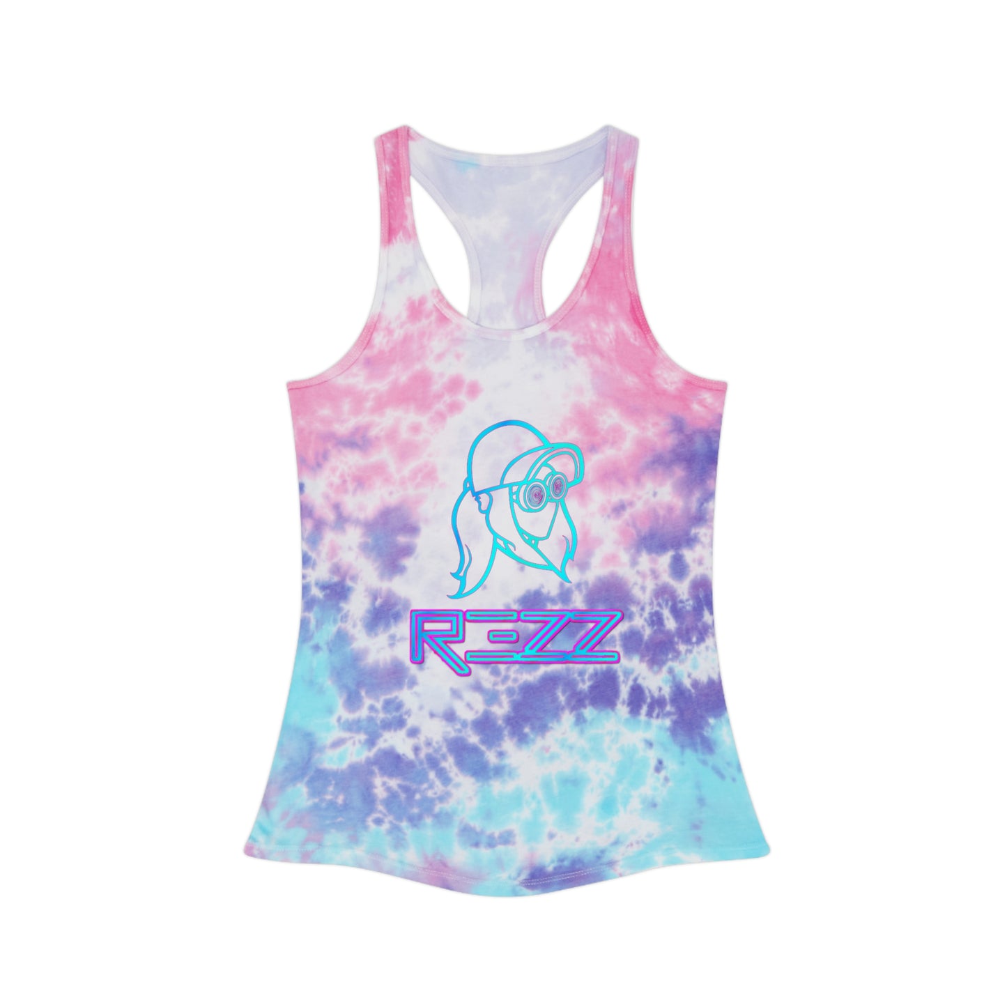 REZZ Womens Tie Dye Racerback Tank Top
