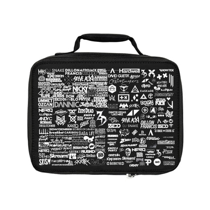 EDM Music Festival Headliner Logo Collage Lunch Bag Perfect for Rave Camping Festival Weekends Back to School