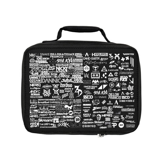 EDM Music Festival Headliner Logo Collage Lunch Bag Perfect for Rave Camping Festival Weekends Back to School