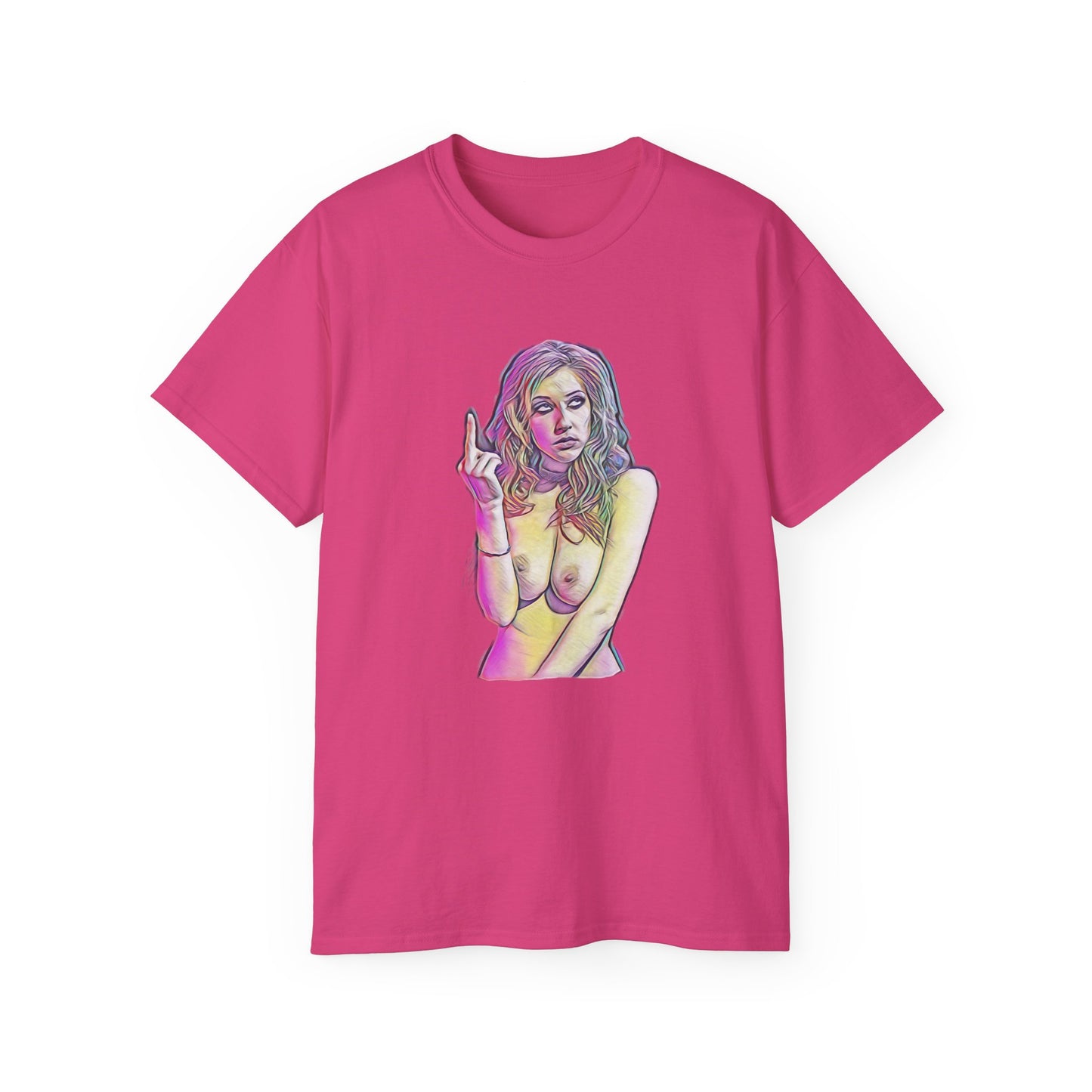 Middle Finger Vulgar Girls Nude Model Photography Art Sweat Proof Shirt Sexy Womens Mens Unisex Tee