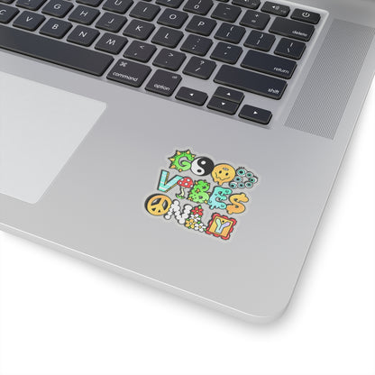 Good Vibes Only Hippie waterproof Decal no-bubble sticker for car, laptop, book, water bottle, etc
