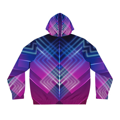 Neon Circuits Trippy Rave Zip Hoodie for Men