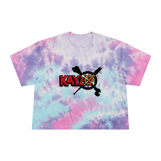 Kayzo Women's Tie-Dye Crop Top Sweat Proof Rave Music Festival Shirt