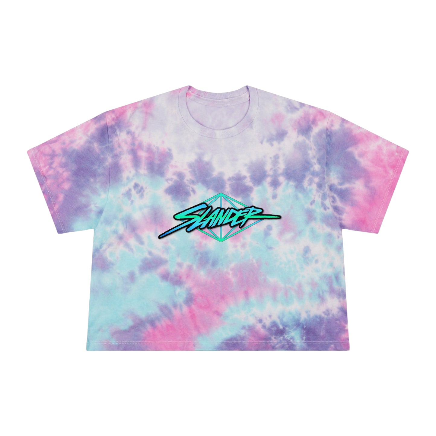 Slander Women's Tie-Dye Crop Top Sweat Proof Rave Music Festival Shirt