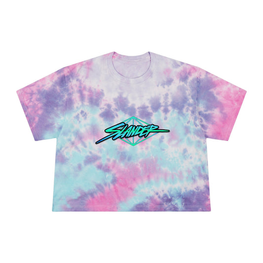 Slander Women's Tie-Dye Crop Top Sweat Proof Rave Music Festival Shirt