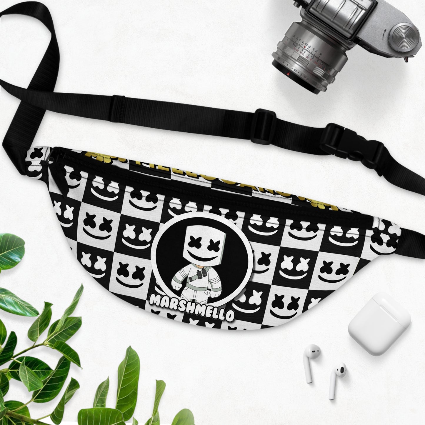 Adjustable Marshmello Zipper Fanny Pack for Party Rave Music Festival Concert Essential Item Men and Women