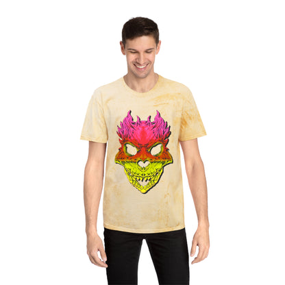 Rest in Peace Skull T Shirts, Color Blasted Tie Dye Tshirts for Men, Women, and Ravers of all Ages