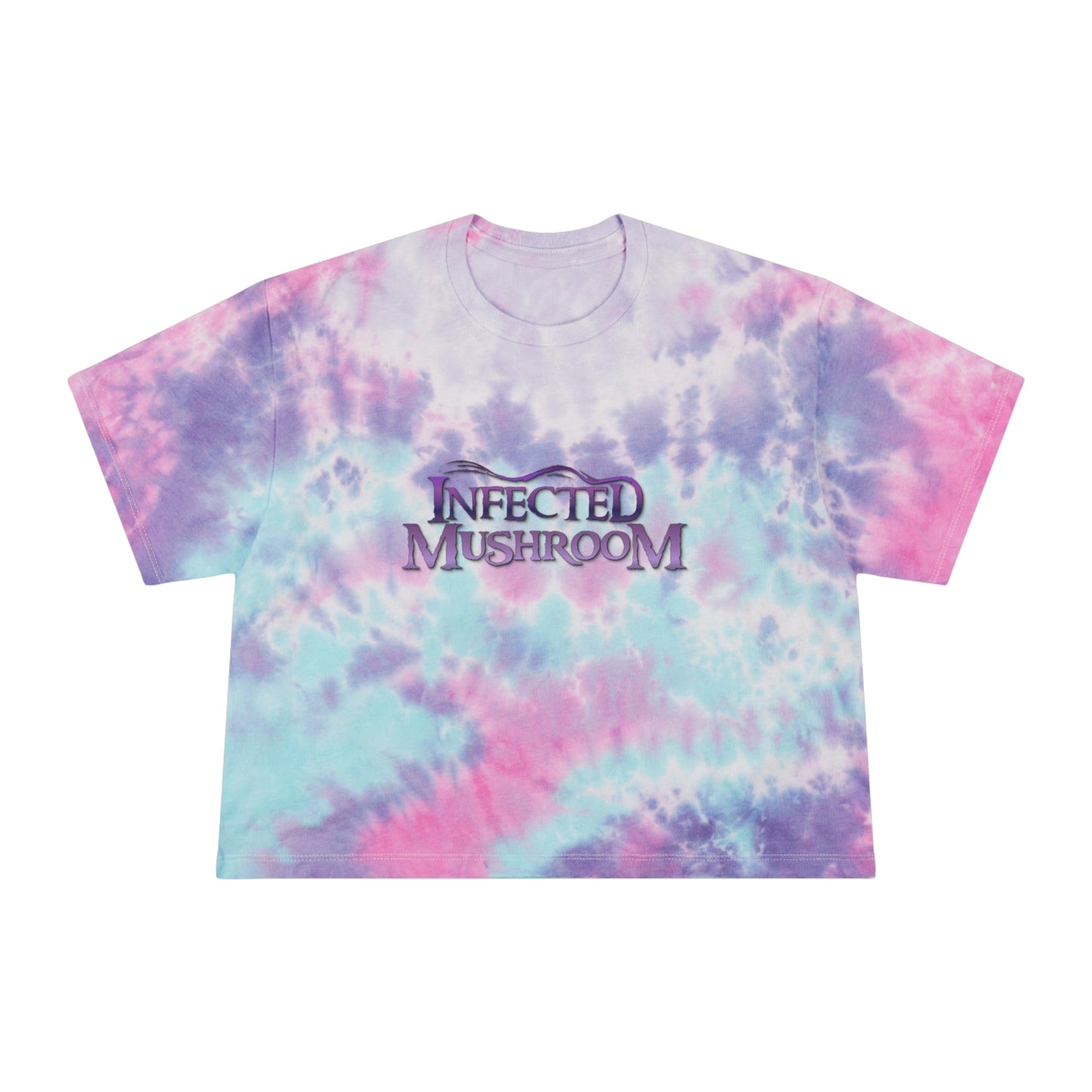 Infected Mushroom Women's Tie-Dye Crop Top Sweat Proof Rave Music Festival Shirt