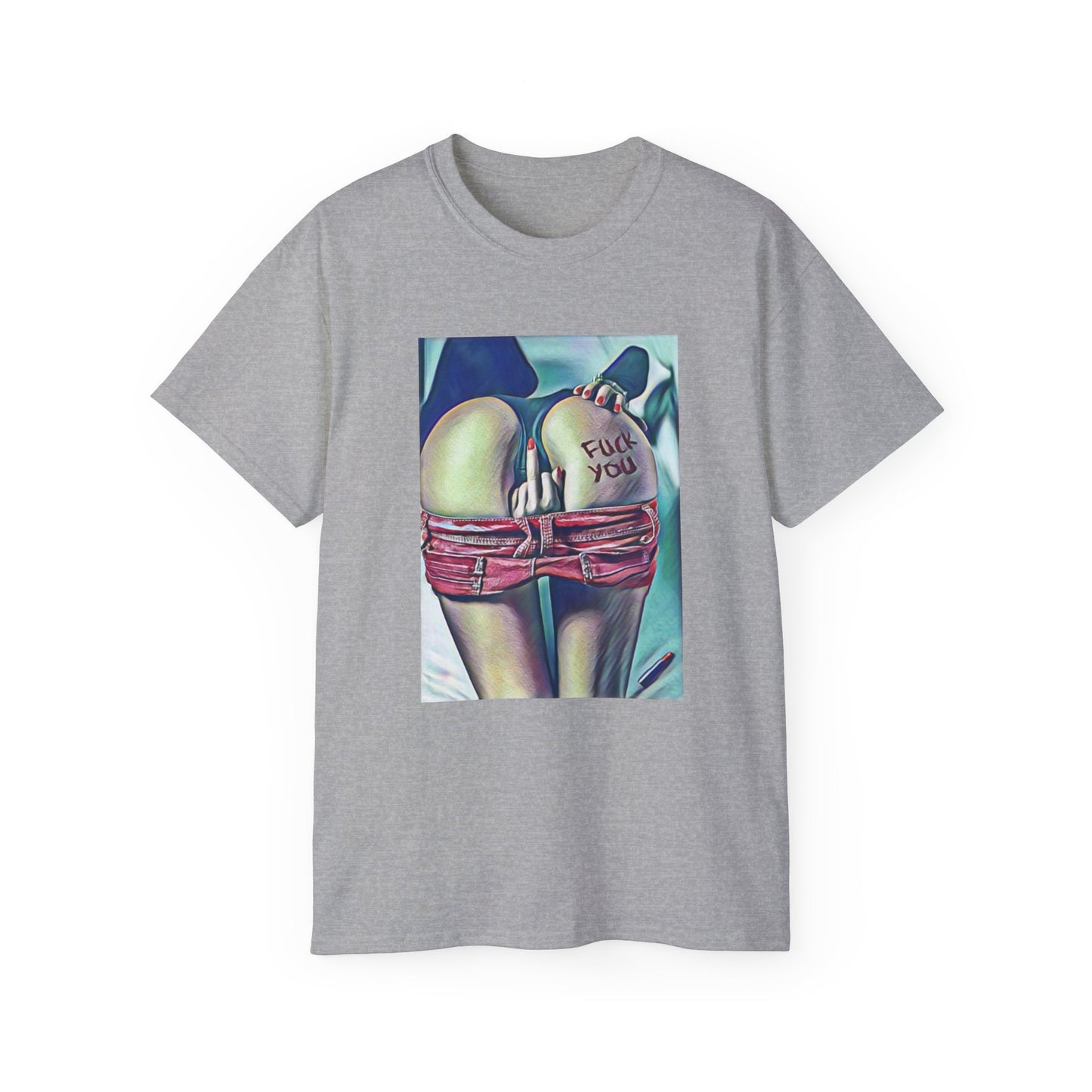F*ck Off Middle Finger Up Vulgar Girls Original Nude Photography Art Sweat Proof T Shirt Sexy Womens Mens Unisex Tee