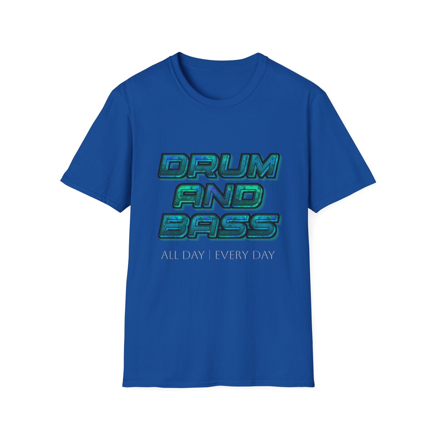 Drum and Bass All Day Every Day Softstyle T-Shirt DnB Mens Womens Unisex Music Lover Gift, Rave Apparel, Festival Wear, Streetwear