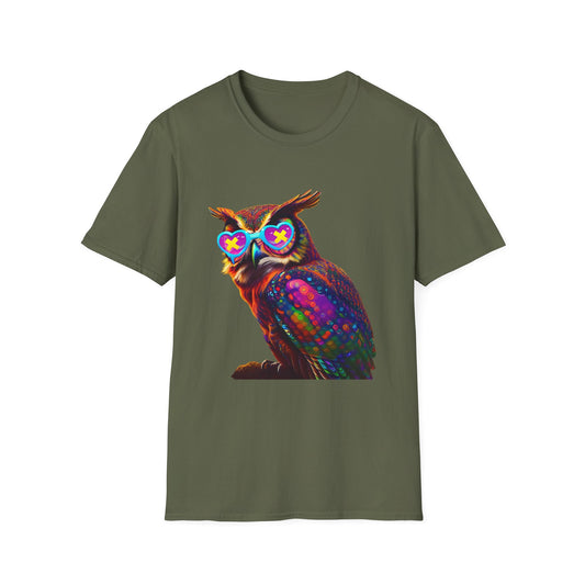 Rage Mode Psychedelic Owl Softstyle T-Shirt EDM Rave Music Festival Tee Mens Womens Unisex