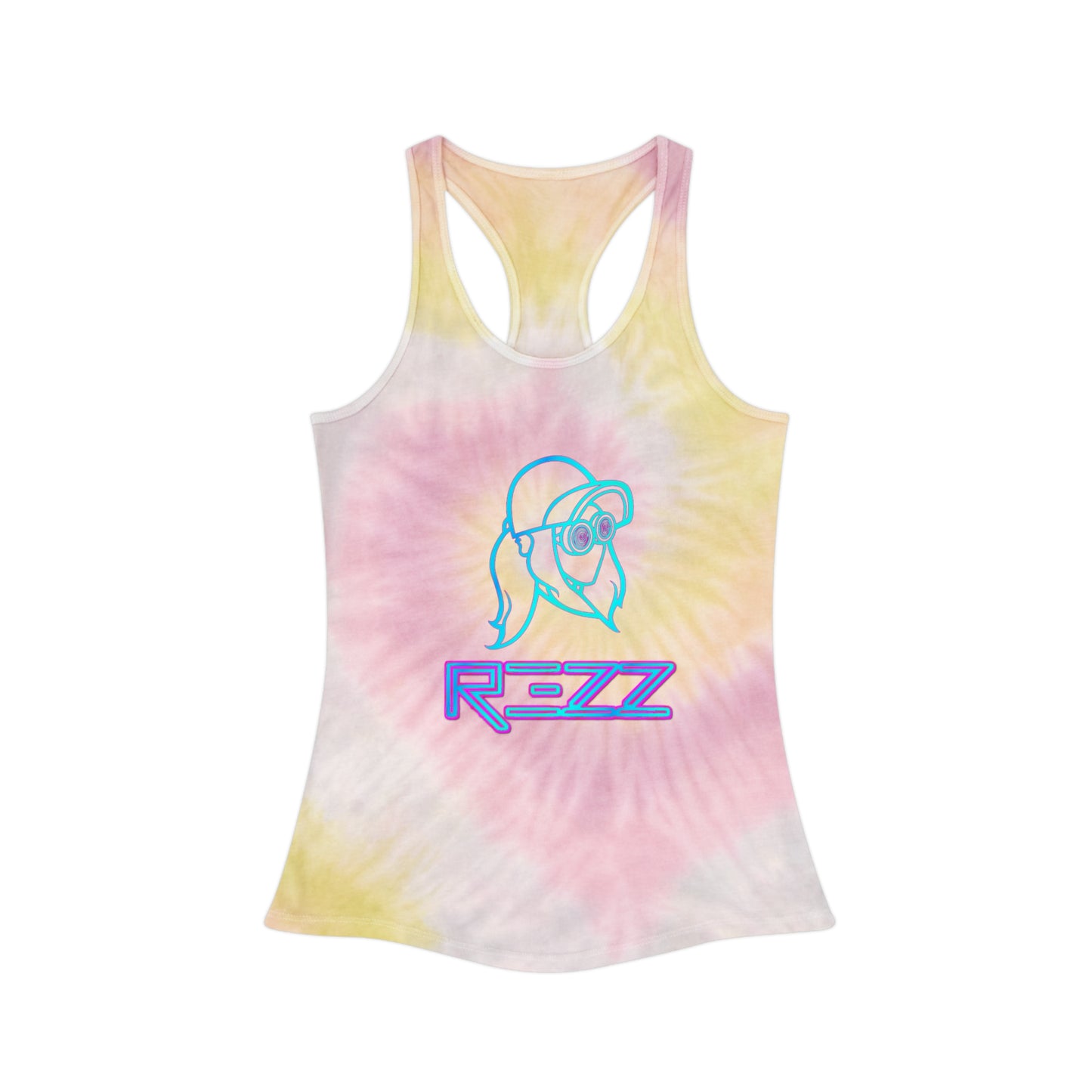 REZZ Womens Tie Dye Racerback Tank Top