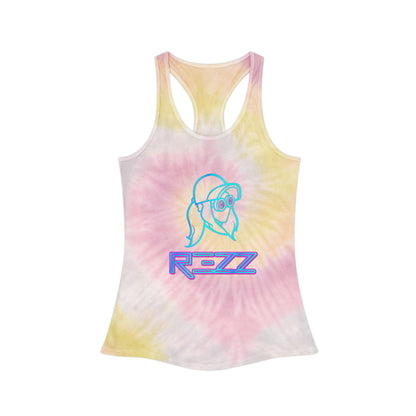 REZZ Womens Tie Dye Racerback Tank Top