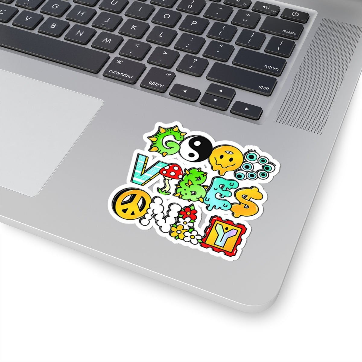 Good Vibes Only Hippie waterproof Decal no-bubble sticker for car, laptop, book, water bottle, etc