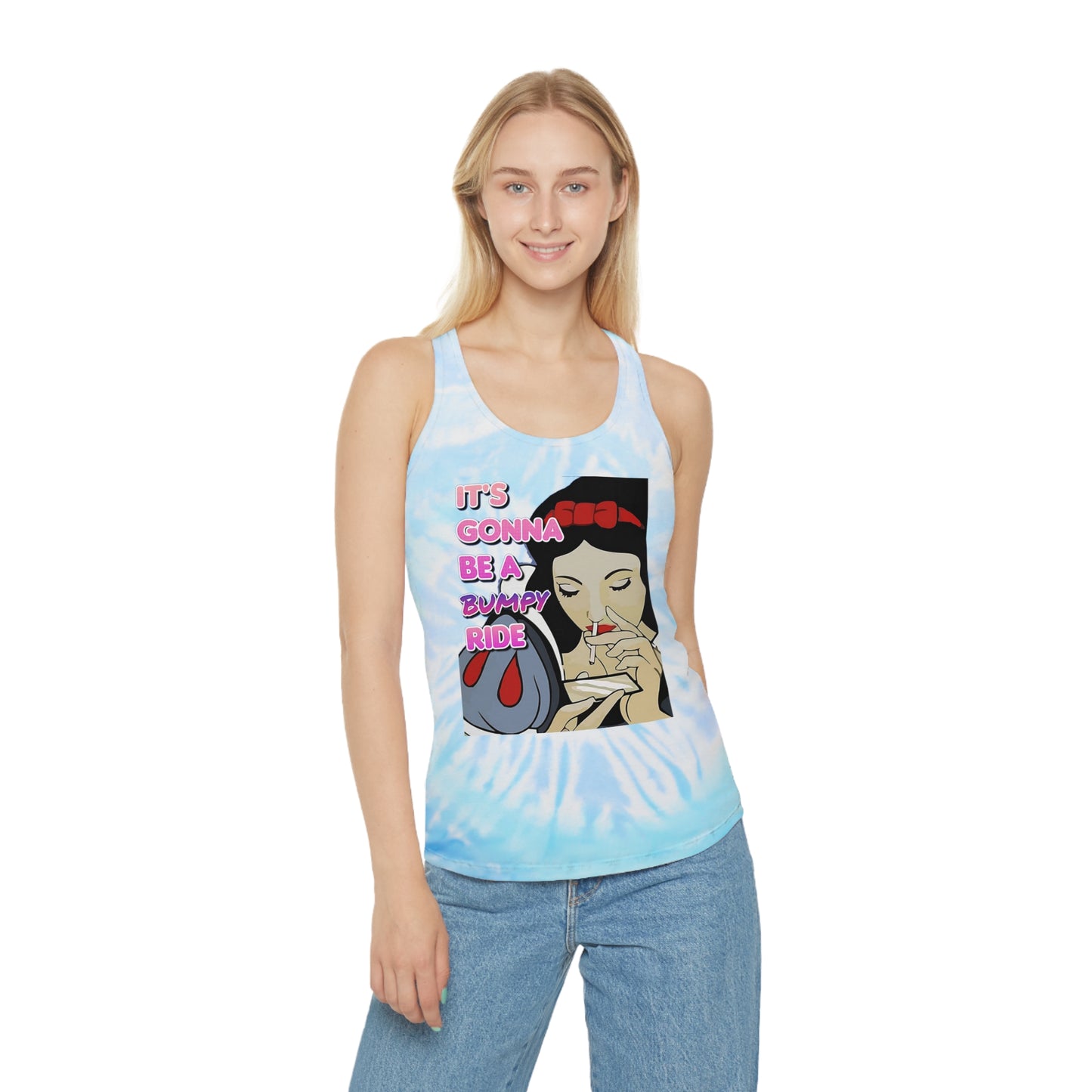 Gonna Be a Bumpy Ride Womens Tie Dye Racerback Tank Top