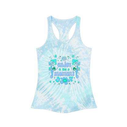 Enjoy the Moment Mushroom Womens Tie Dye Racerback Tank Top in 3 Styles