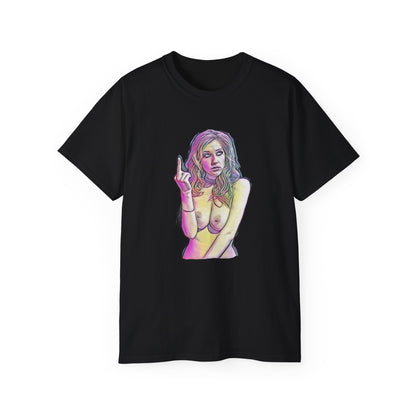 Middle Finger Vulgar Girls Nude Model Photography Art Sweat Proof Shirt Sexy Womens Mens Unisex Tee
