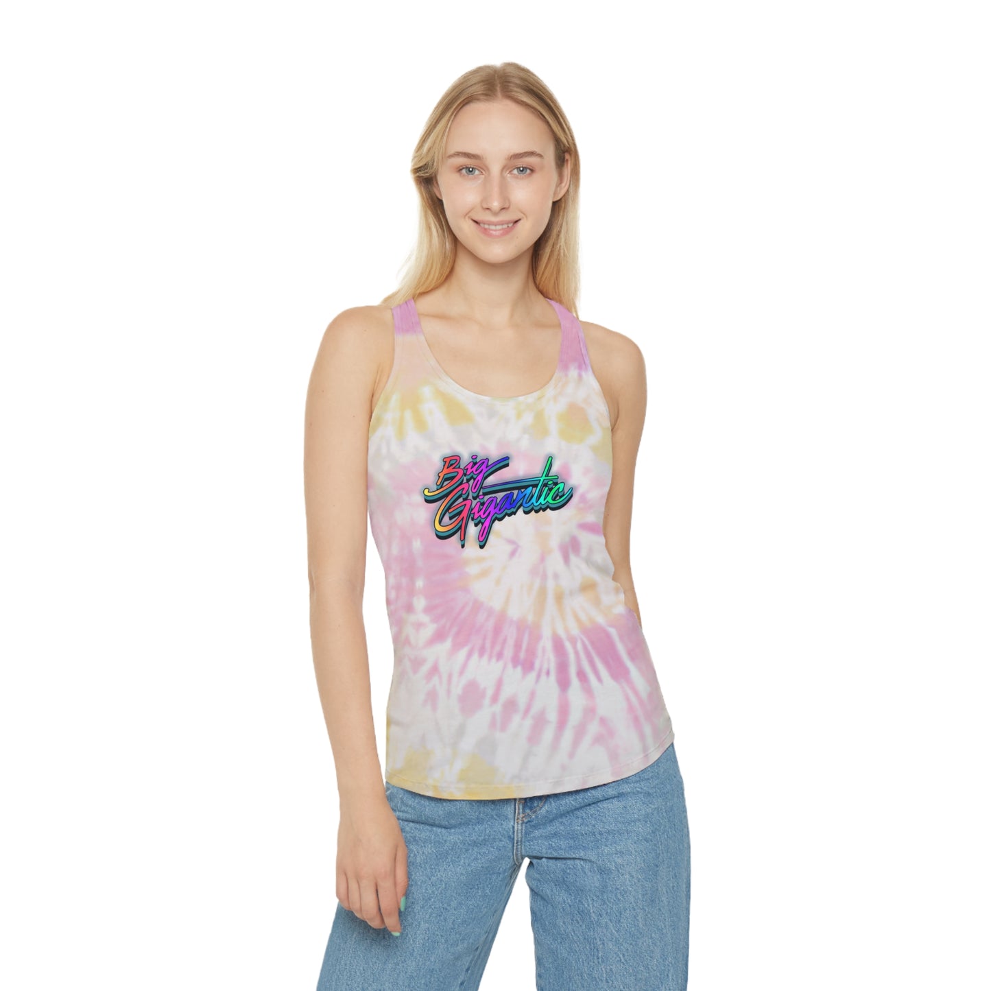 Big Gigantic Womens Tie Dye Racerback Tank Top