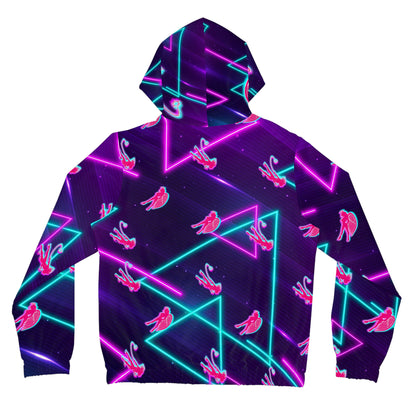 Neon Devil on my Shoulder Rave Zip Hoodie for Women