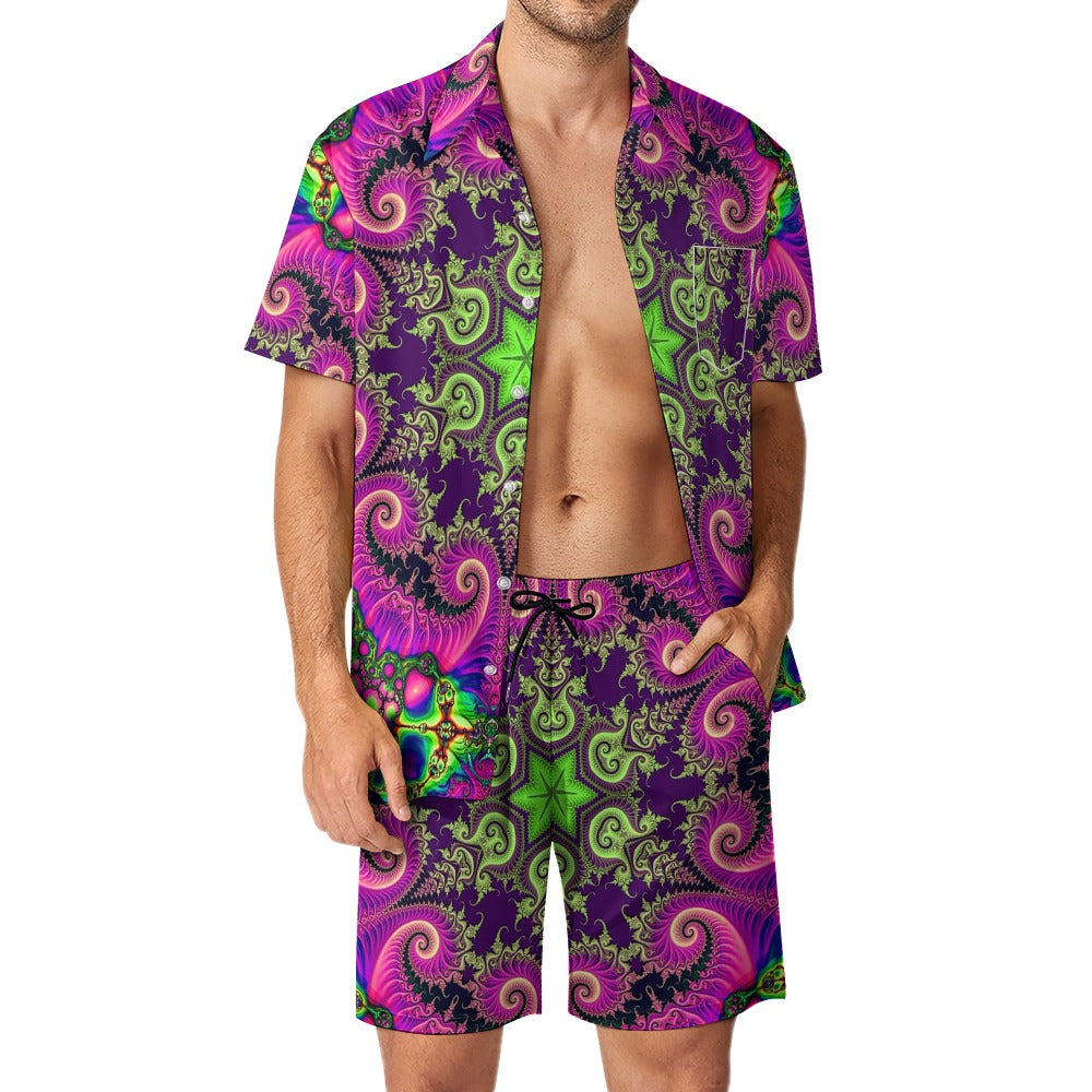 Fractals Psychedelic Men's Rave Outfit Set