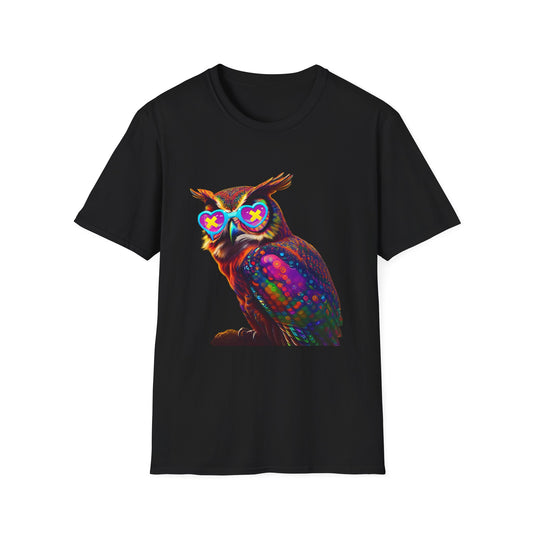 Rage Mode Psychedelic Owl Softstyle T-Shirt EDM Rave Music Festival Tee Mens Womens Unisex