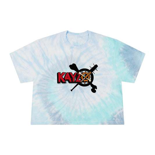 Kayzo Women's Tie-Dye Crop Top Sweat Proof Rave Music Festival Shirt