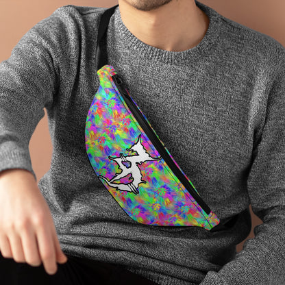 Adjustable Zed's Dead Tie Dye Zipper Fanny Pack for Party Rave Music Festival Concert Essential Item Men and Women