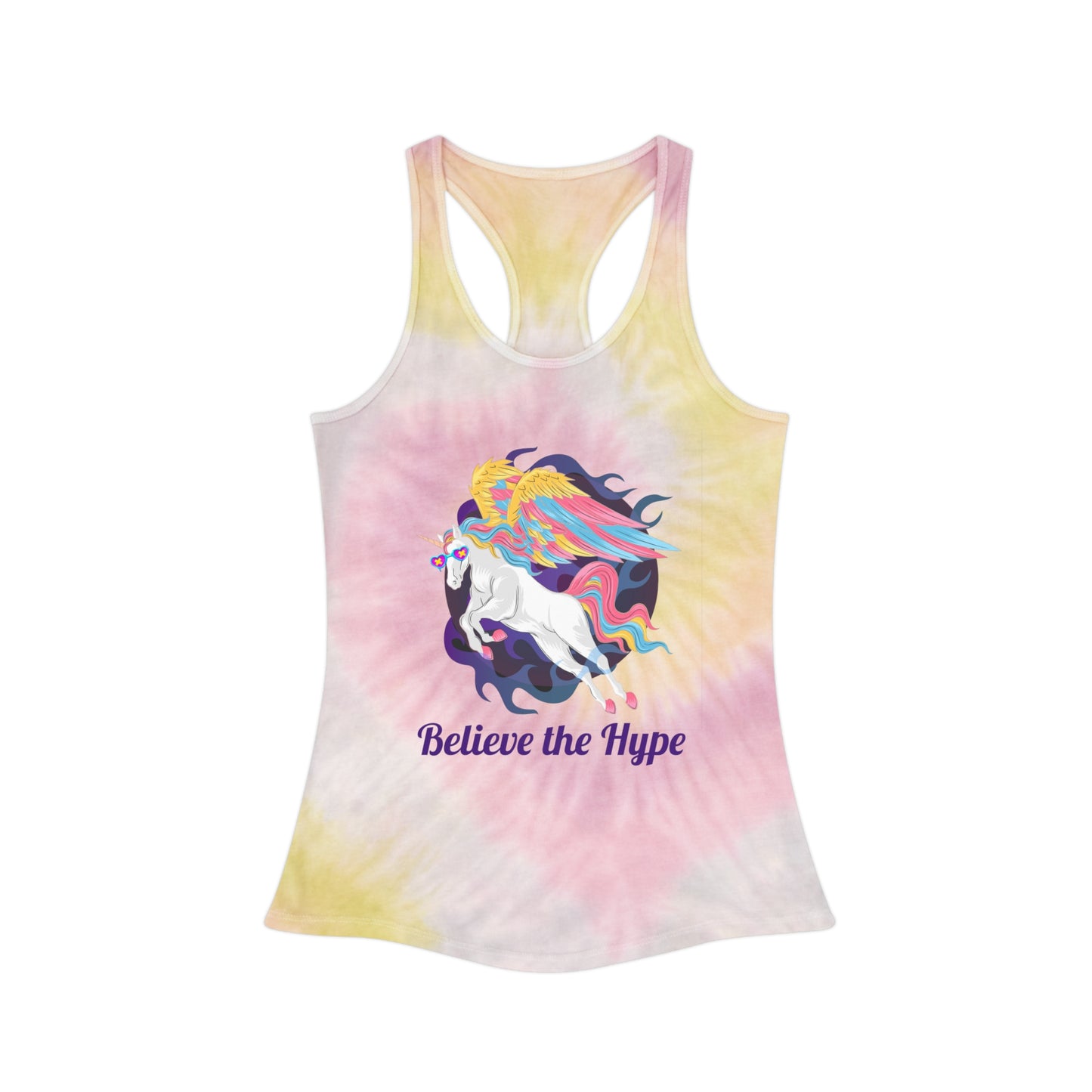 Believe the Hype Womens Tie Dye Racerback Tank Top