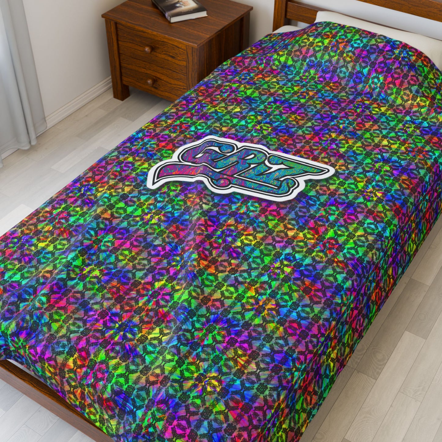 Soft Cozy GRIZ Throw Blanket - alternate colors - Rave Camping Blanket Music Festival Approved Item