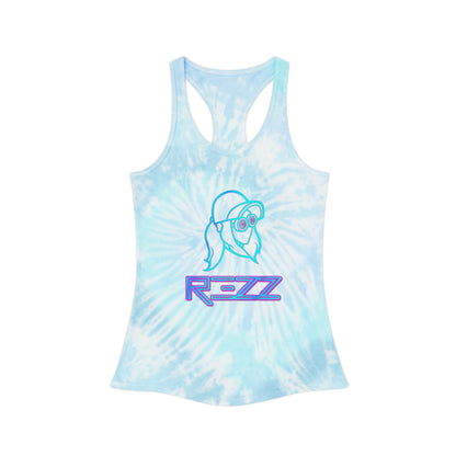 REZZ Womens Tie Dye Racerback Tank Top