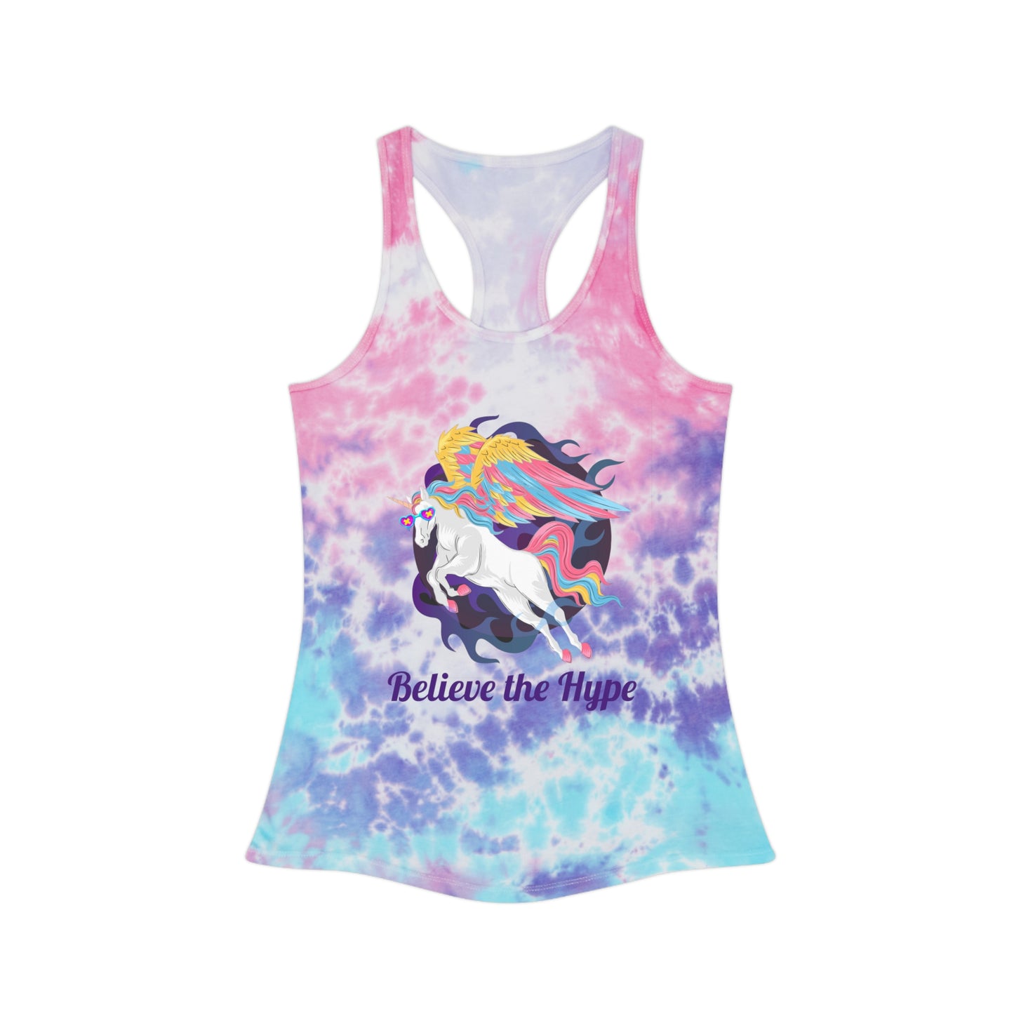 Believe the Hype Womens Tie Dye Racerback Tank Top