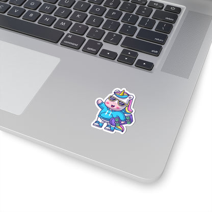 Cool Rave Unicorn Skateboard Sticker Decal