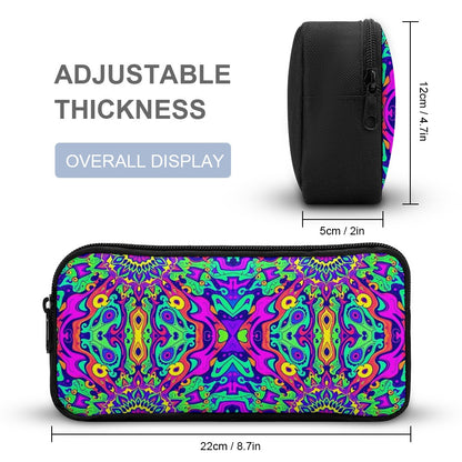 Psychedelic Backpack, Lunchbox, and Wallet Three piece set combination Travel Bag Package Set
