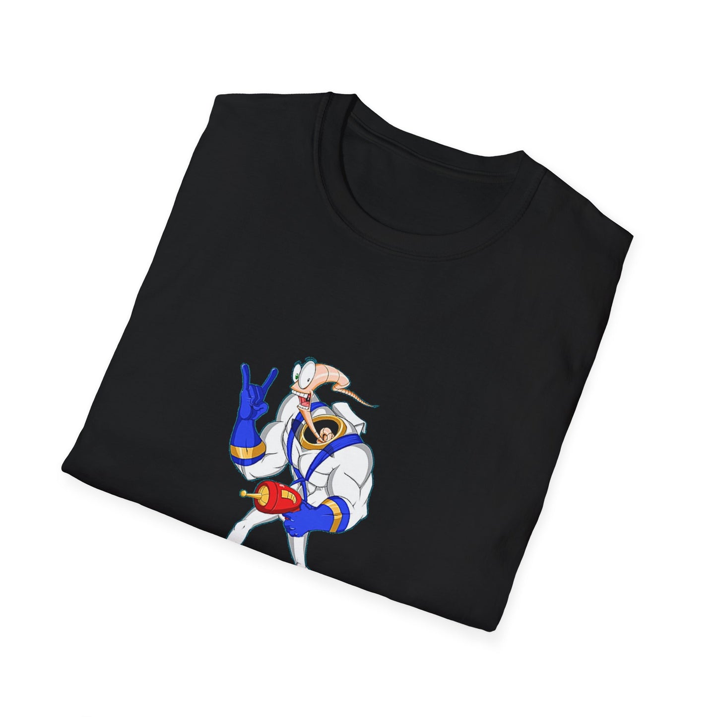 Earth Worm Jim Throwback 90s Softstyle Cotton T-Shirt, Retro Video Game Graphic Tee, Rave Shirt for Men Women Unisex