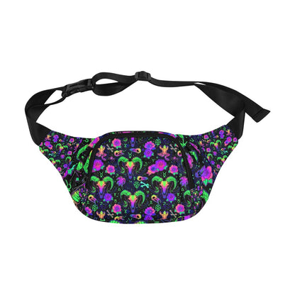 Ultimate Festival Fanny Pack Psychedelic Blacklight Glow Waist Travel Sling Bag for Men Women Unisex