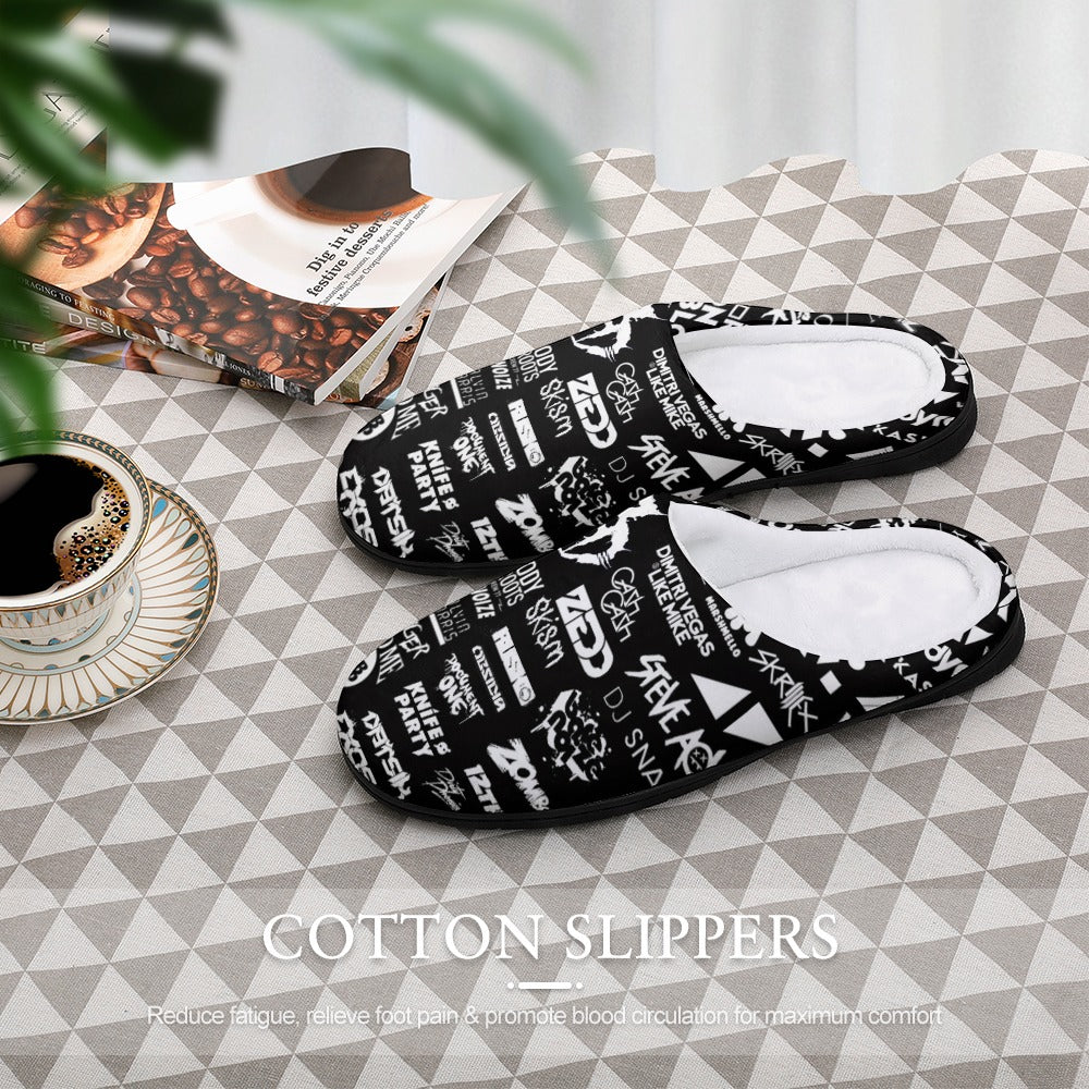 EDM Artist Cotton Slippers Soft, Comfy, No-Slip, Waterproof, Odor-resistant Music Festival Rave Gifts Mens Womens Unisex LIMITED EDITION