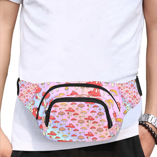 Holographic Mushrooms Ultimate Festival Fanny Pack Travel Sling Bag for Men Women Unisex