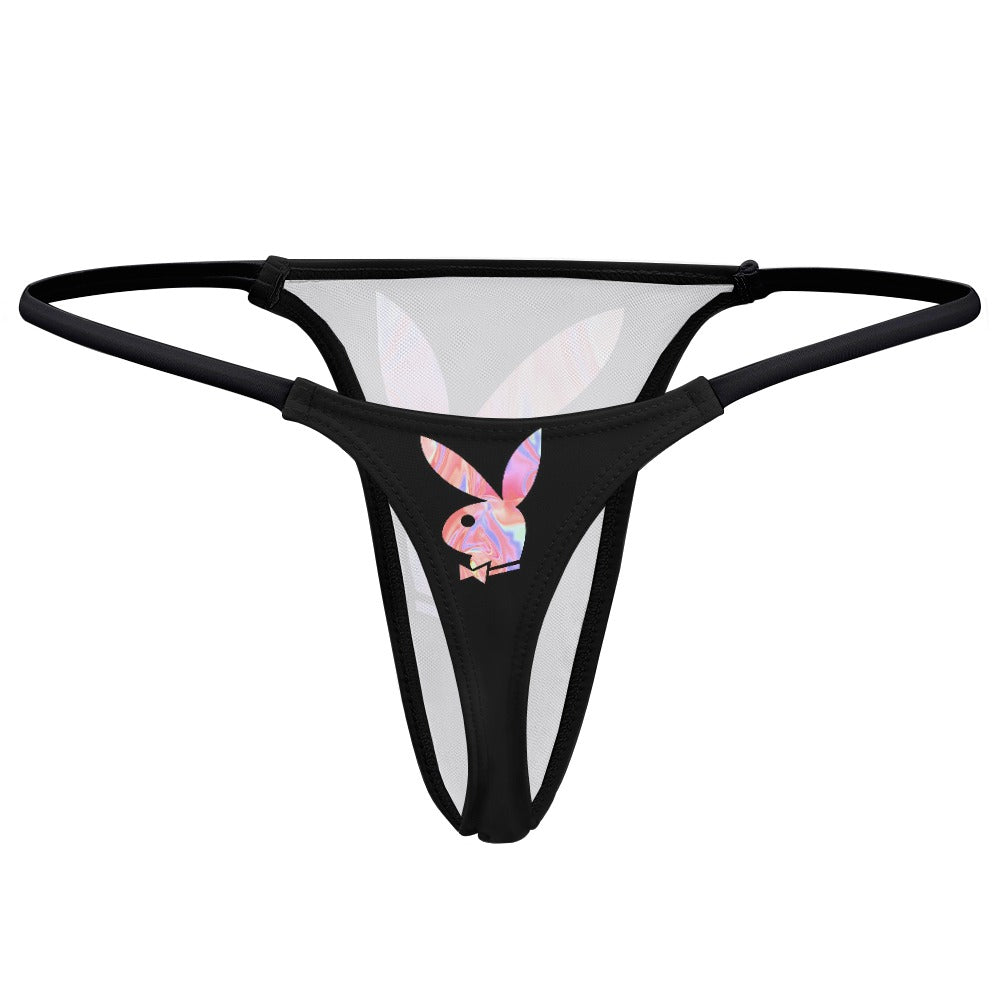 Playboy Pink Holographic Women's Thong Underwear