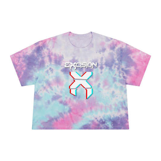Excision Women's Tie-Dye Crop Top Sweat Proof Rave Music Festival Shirt