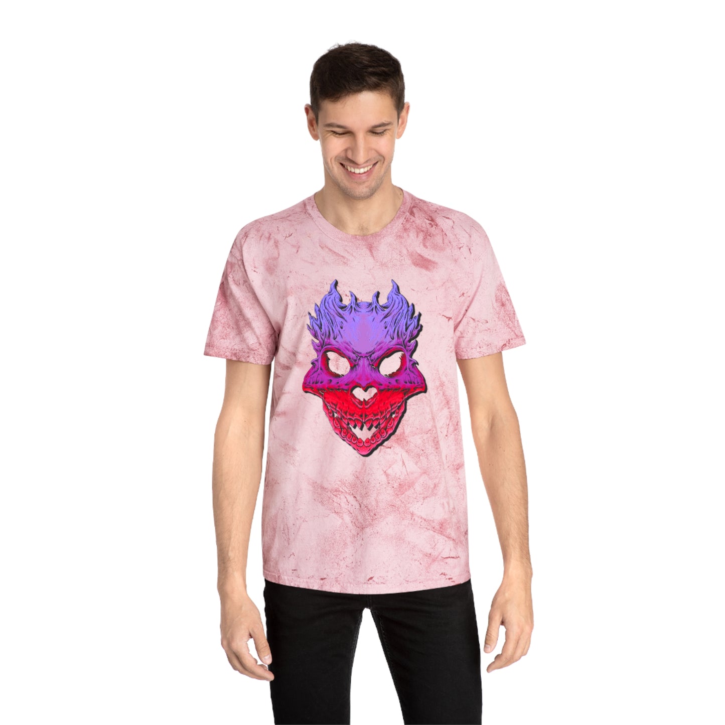 Rest in Peace Skull T Shirts, Color Blasted Tie Dye Tshirts for Men, Women, and Ravers of all Ages